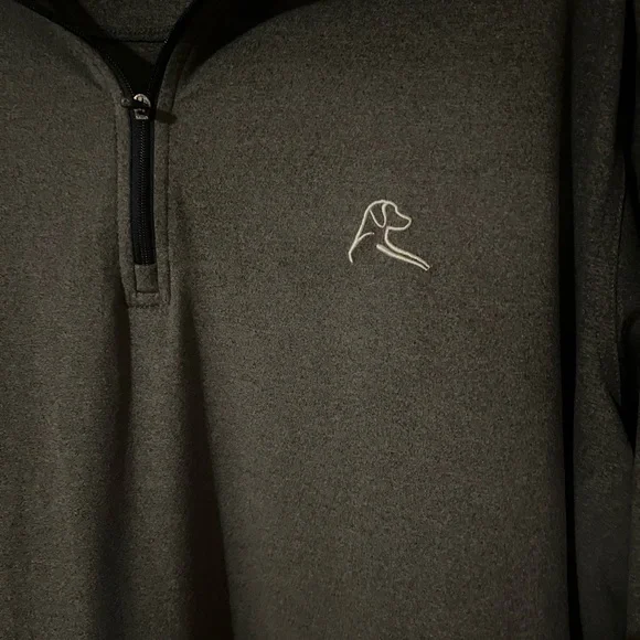 Rhoback Performance Heathered Mason Gray Quarter Zip Pullover - Picture 9 of 13